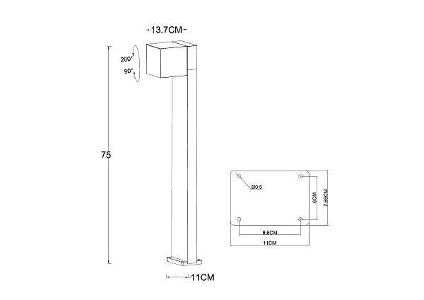 Уличный наземный светильник Belgrade A5193PA-1BK