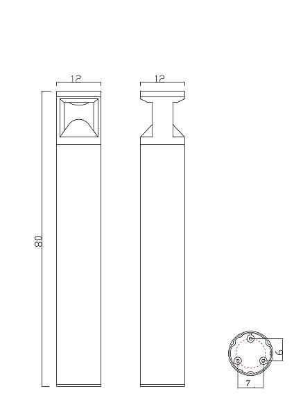 Уличный наземный светильник Istanbul A6471PA-1BK