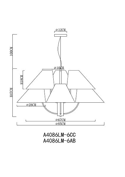 Подвесная люстра Rondo A4086LM-6CC