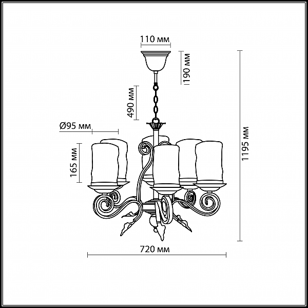 Люстра подвесная Odeon Light Bosta 2438/6