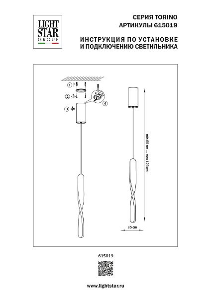 Светильник подвесной Torino 615019