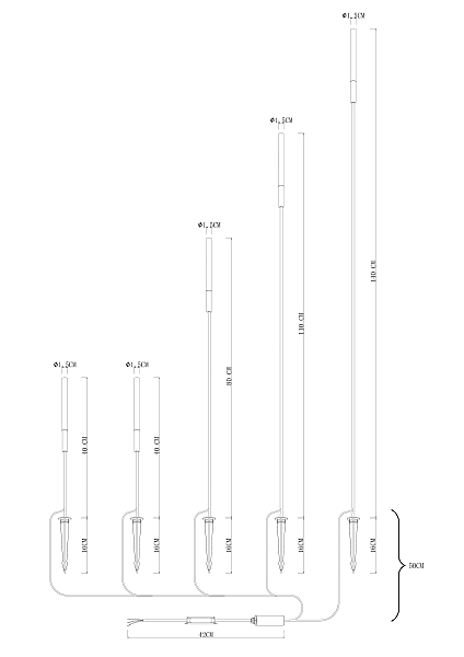 Грунтовый светильник Muster A1083PA-5BK