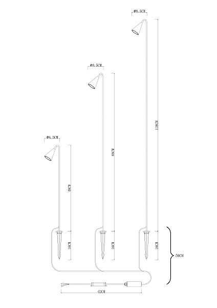 Грунтовый светильник Muliphein A1084PA-3BK