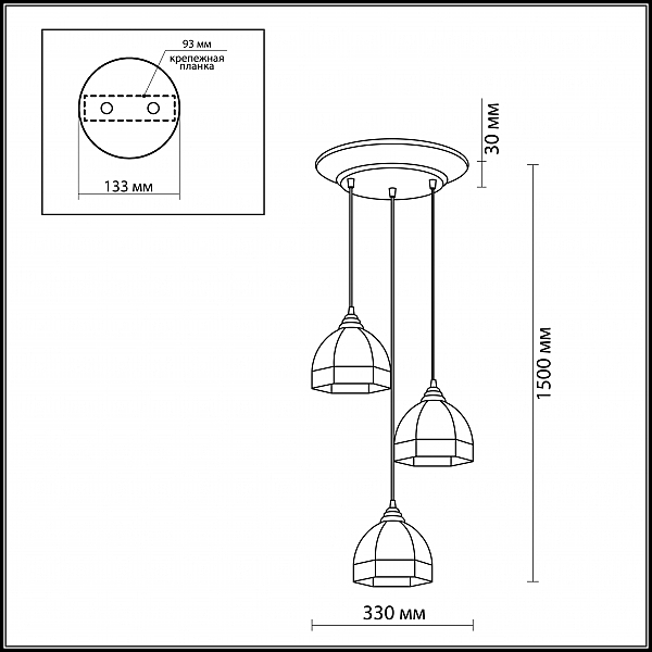 Подвесной светильник Odeon Light VALSO 2344/3