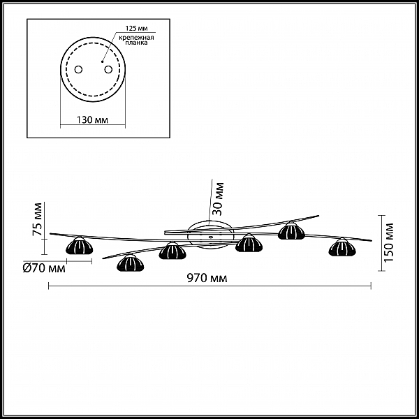 Потолочная люстра Kinston 2465/6C