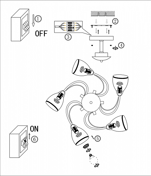 Потолочная люстра Innocente A6056PL-5AB