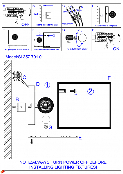 Настенное бра SL357 SL357.701.01