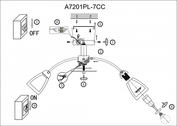 Потолочная люстра Carmela A7201PL-7CC