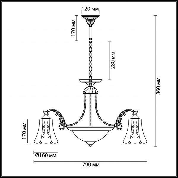 Подвесная люстра SONETTE 2985/5A