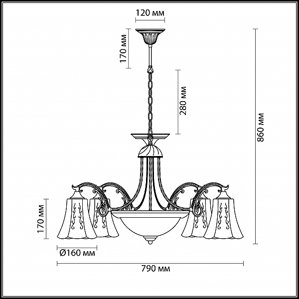 Подвесная люстра SONETTE 2985/7A