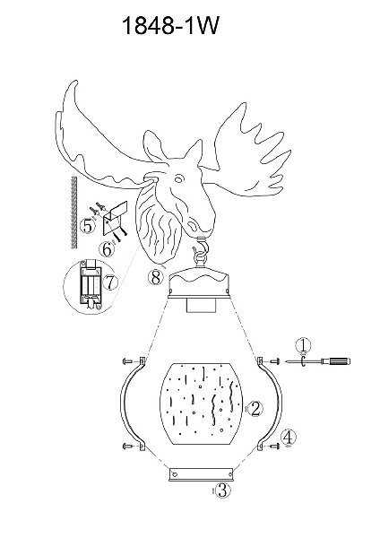 Уличный настенный светильник Hunt 1848-1W