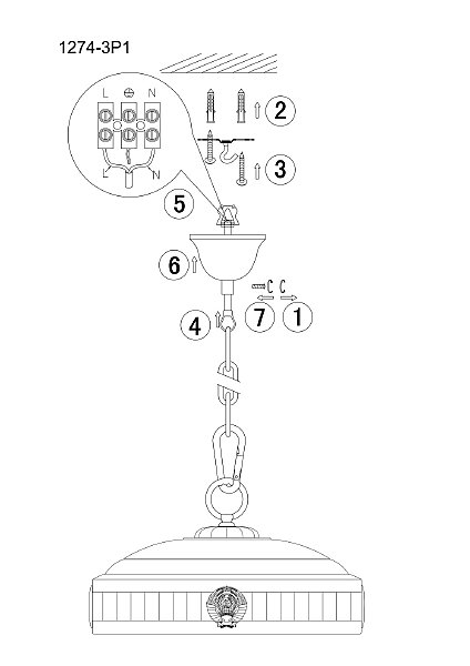 Люстра подвесная Favourite Cremlin 1274-3P1