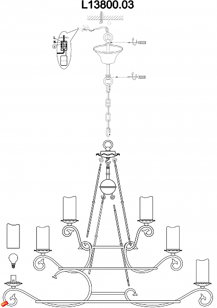 Подвесная люстра NAPOLI L13800.03