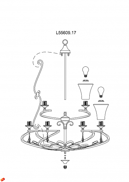 Подвесная люстра FILANTE L55609.17