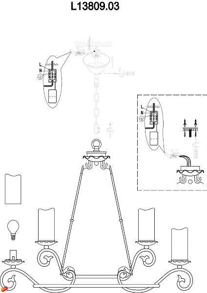 Подвесная люстра NAPOLI L13809.03