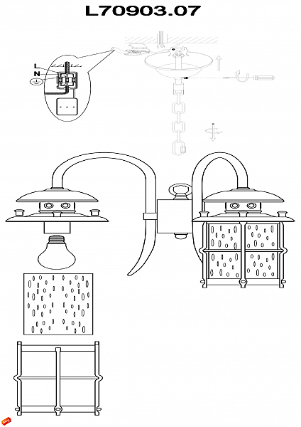 Подвесная люстра BATTISTA L70903.07