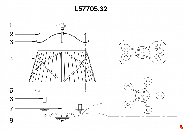 Подвесная люстра TORINO L57705.32