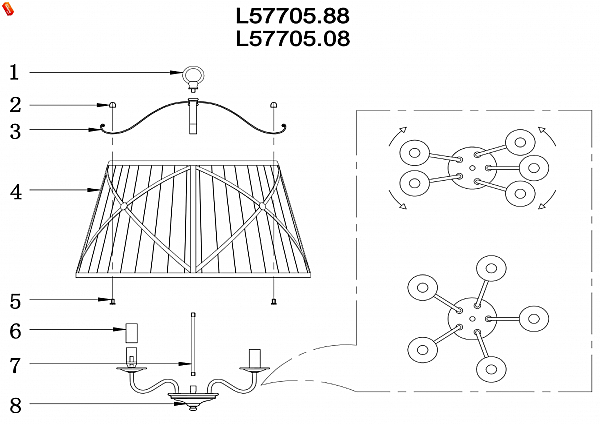 Подвесная люстра TORINO L57705.88