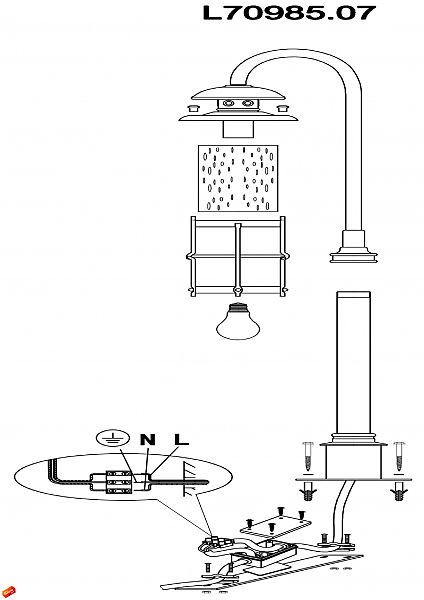 Столб фонарный уличный BATTISTA L70985.07