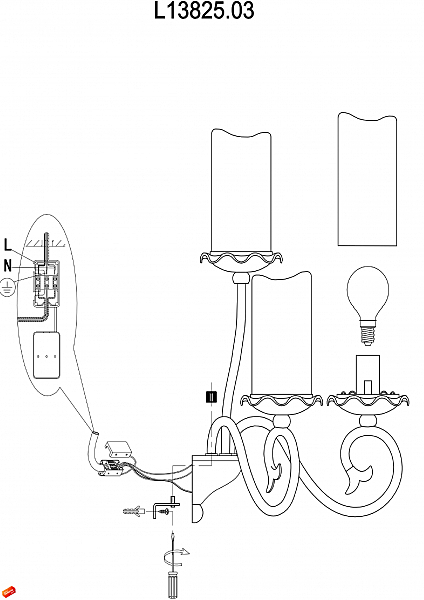 Настенное бра NAPOLI L13825.03