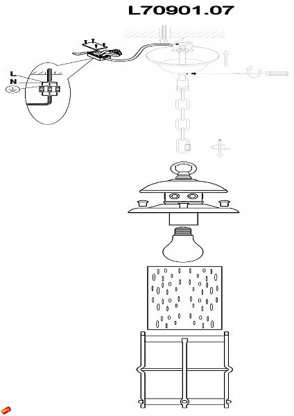 Уличный подвесной светильник BATTISTA L70901.07