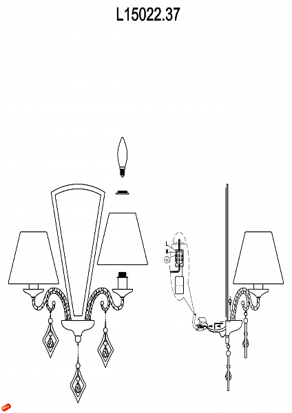 Бра CAPRI L15022.37