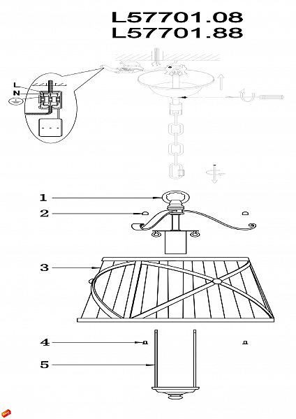 Светильник подвесной TORINO L57701.88