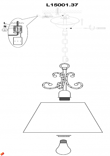 Светильник подвесной CAPRI L15001.37