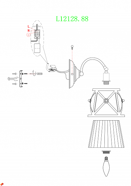 Настенное бра FABRIZIA L12128.88