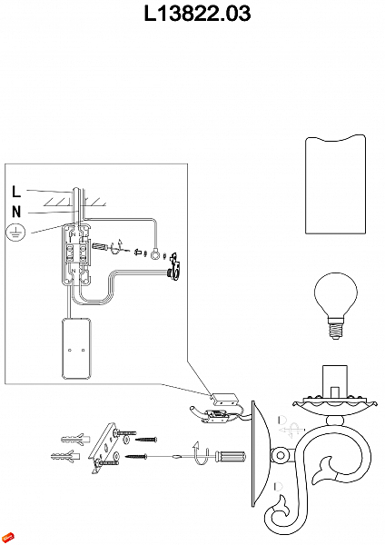 Настенное бра NAPOLI L13822.03