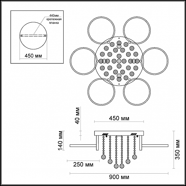 Потолочная люстра Velo 3955/96L