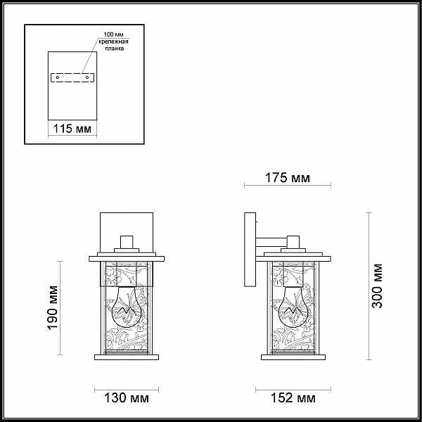 Уличный настенный светильник Papion 4038/1W
