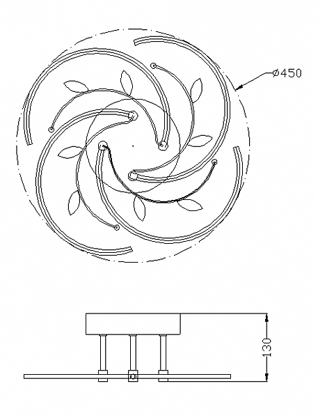 Потолочная люстра Letta 1200/36C