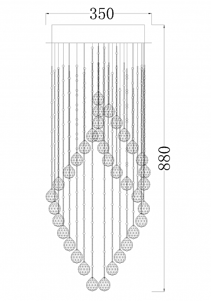 Люстра каскадная Kristall 1201/3C