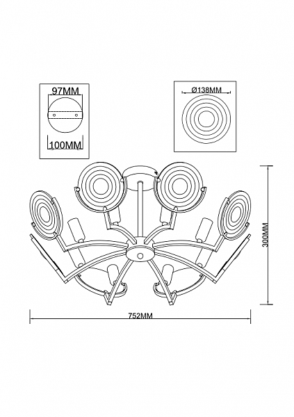 Потолочная люстра Genry 1275/8C