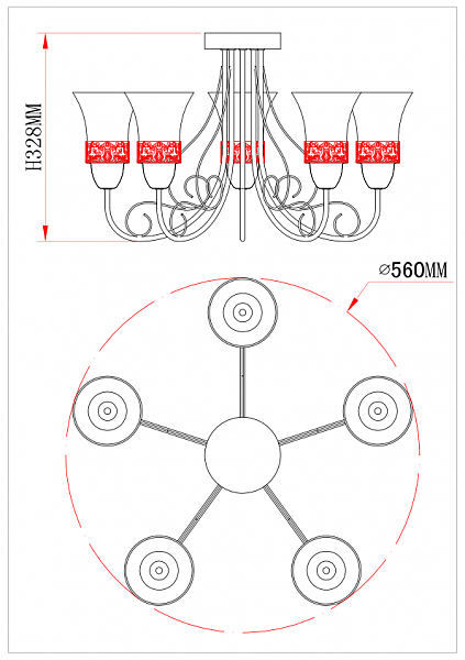 Потолочная люстра Nelly 1346/5C