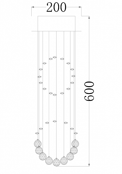 Люстра каскадная Kristall 1065/1C