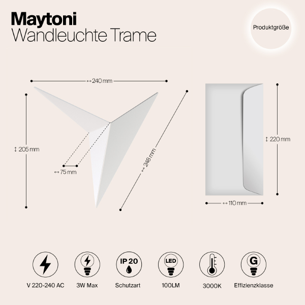 Настенное бра Trame C808WL-L3W