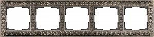 Рамка Antik WL07-Frame-05/Рамка на 5 постов (бронза)