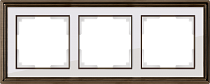 Рамка Palacio бронза/белый WL17-Frame-03/ Рамка на 3 поста (бронза/белый)