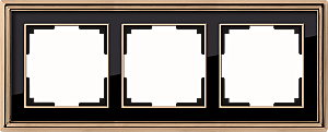 Рамка Palacio золото/черный WL17-Frame-03/ Рамка на 3 поста (золото/черный)