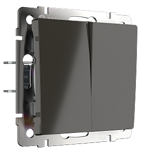 Выключатель Серо-коричневый WL07-SW-2G-2W/Выключатель двухклавишный проходной (серо-коричневый)