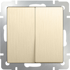 Выключатель Шампань рифленый WL10-SW-2G / Выключатель двухклавишный (шампань рифленый)