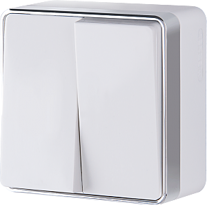 Выключатель Werkel WL15-03-01/ Выключатель двухклавишный Gallant (белый)