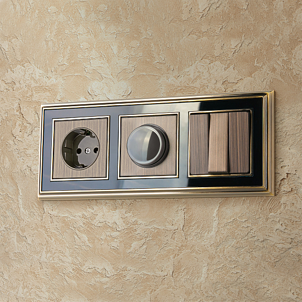 Накладки на механизм Накладка Бронза WL12-SW-3G-CP/ Набор клавиш для выключателя трехклавишного (бронзовый)