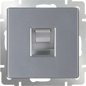 Розетка Серебряный WL06-RJ-11/ Телефонная розетка RJ-11 (серебряный)