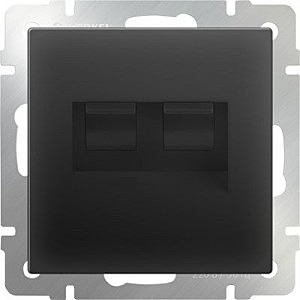 Розетка Черный матовый WL08-RJ11+RJ45/ Розетка телефонная RJ-11 и Еthernet RJ-45 (черный матовый)