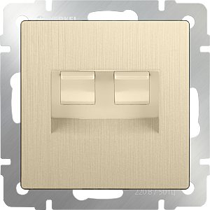 Розетка Шампань рифленый WL10-RJ11-45 / Розетка телефонная RJ-11 и Еthernet RJ-45 (шампань рифленый)