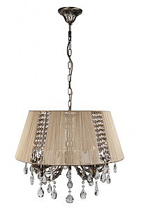 Подвесная люстра 3619 3619/5 античная бронза/прозрачный хрусталь Strotskis