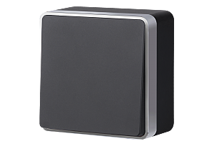 Выключатель Werkel WL15-01-02/ Выключатель одноклавишный влагозащищенный Gallant (черный с серебром)